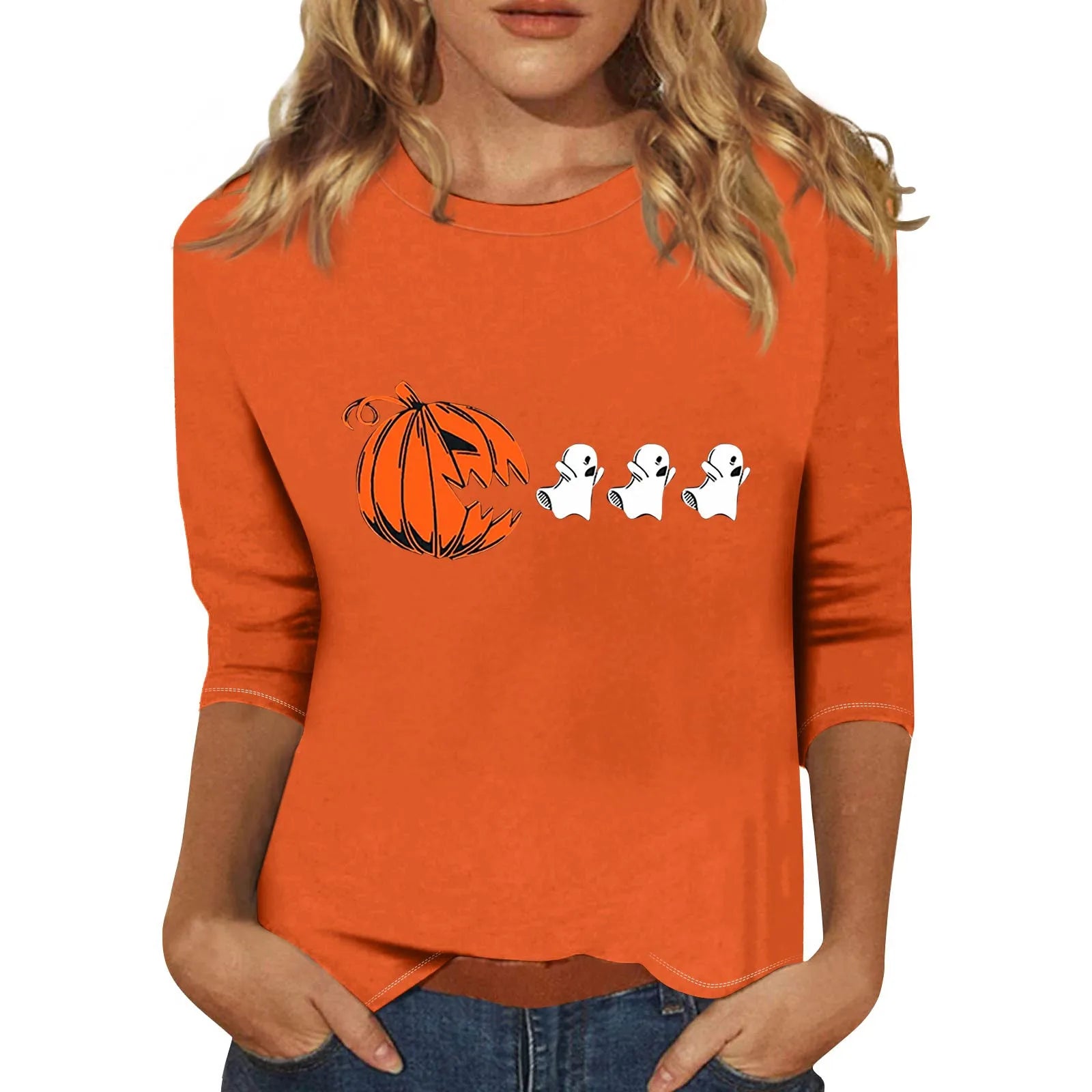 Three-Quarter Sleeve Halloween T-Shirt